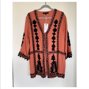 Cara Embroidered Kimono Jacket